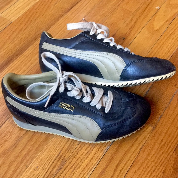 PUMA Tahara Women’s Leather Sneakers, US Size 6/EU 36, Black/Tan, Gently Used - Picture 7 of 8